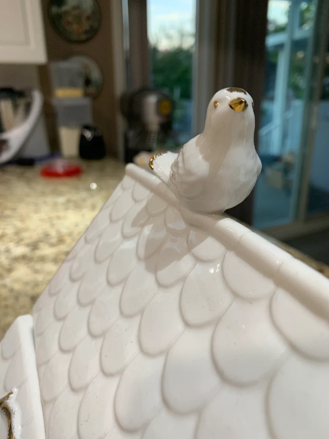 Vintage Floral House Cookie Jar with Bird image indicator(5)