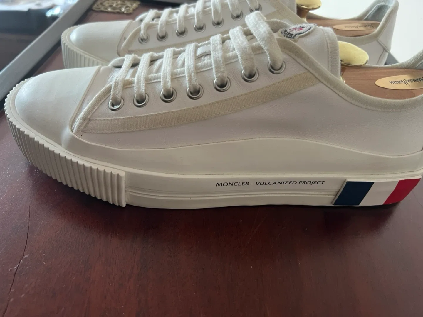 Moncler Vulcanized Project Sneakers - White, Size 9.0 image indicator(6)