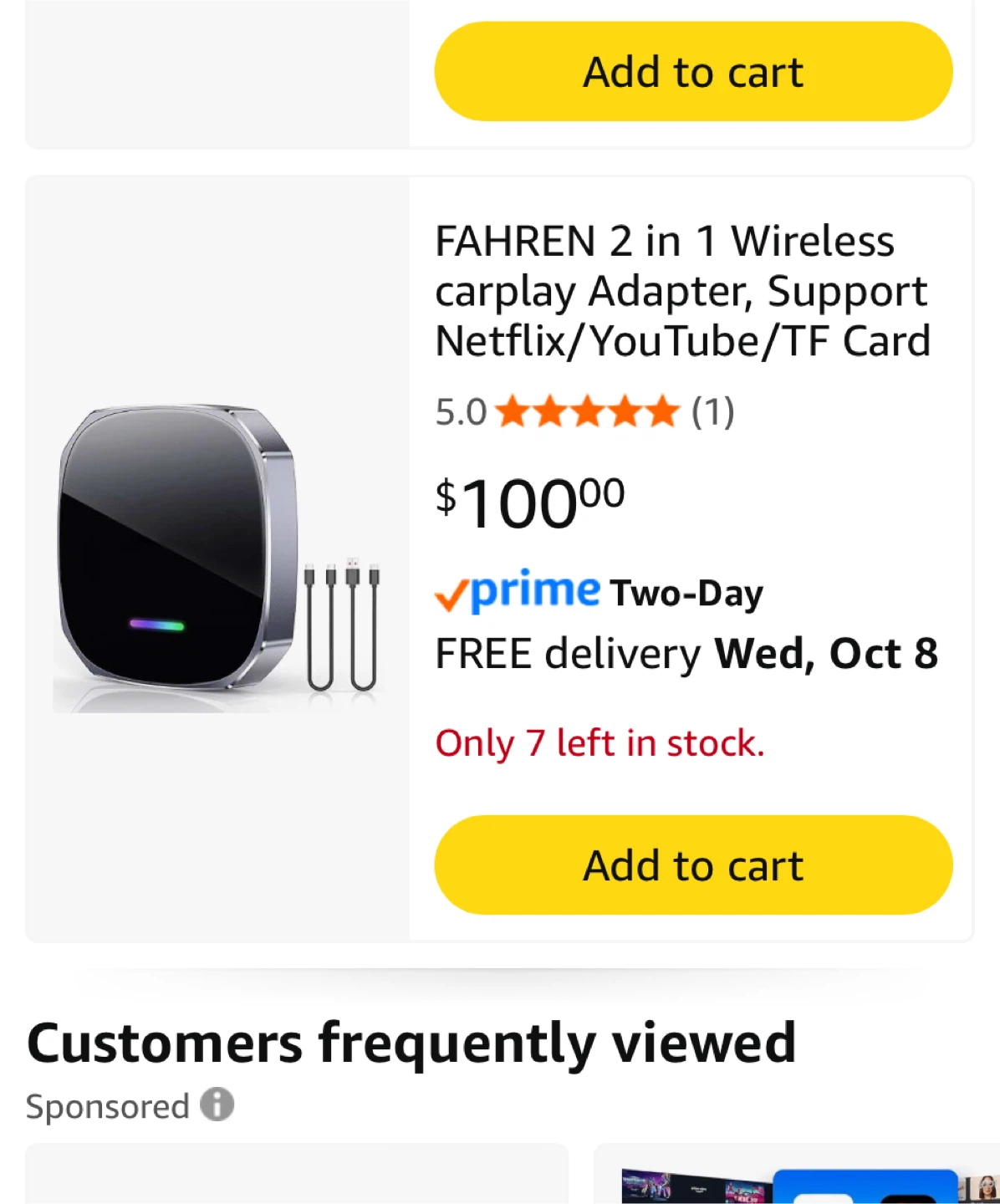 FAHREN Wireless CarPlay Adapter - New in Box!