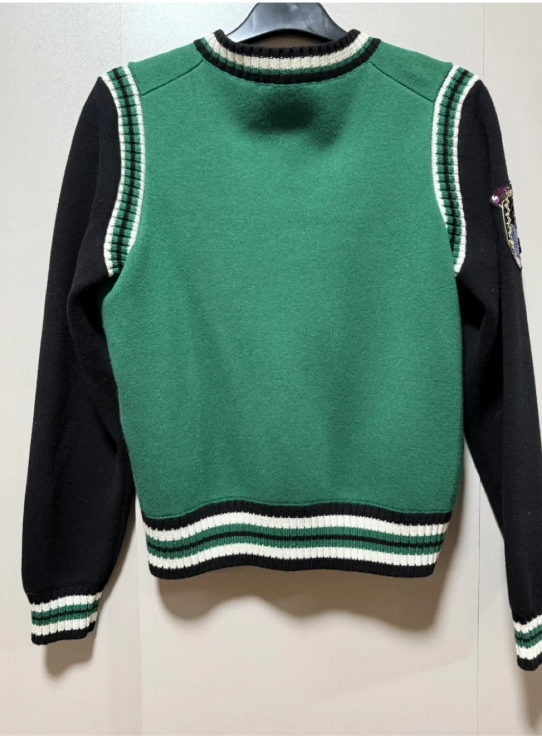 Maje Green & Black Varsity Jacket image indicator(2)