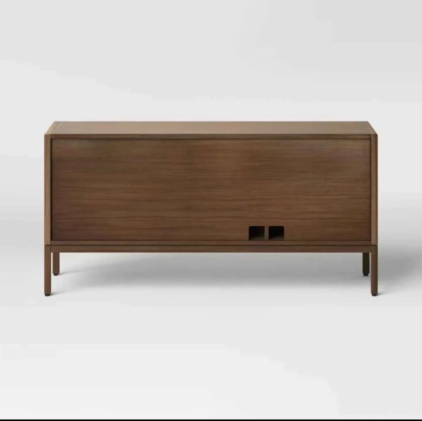 New Threshold Wood and Rattan Media Stand Entertainment Centre image indicator(4)