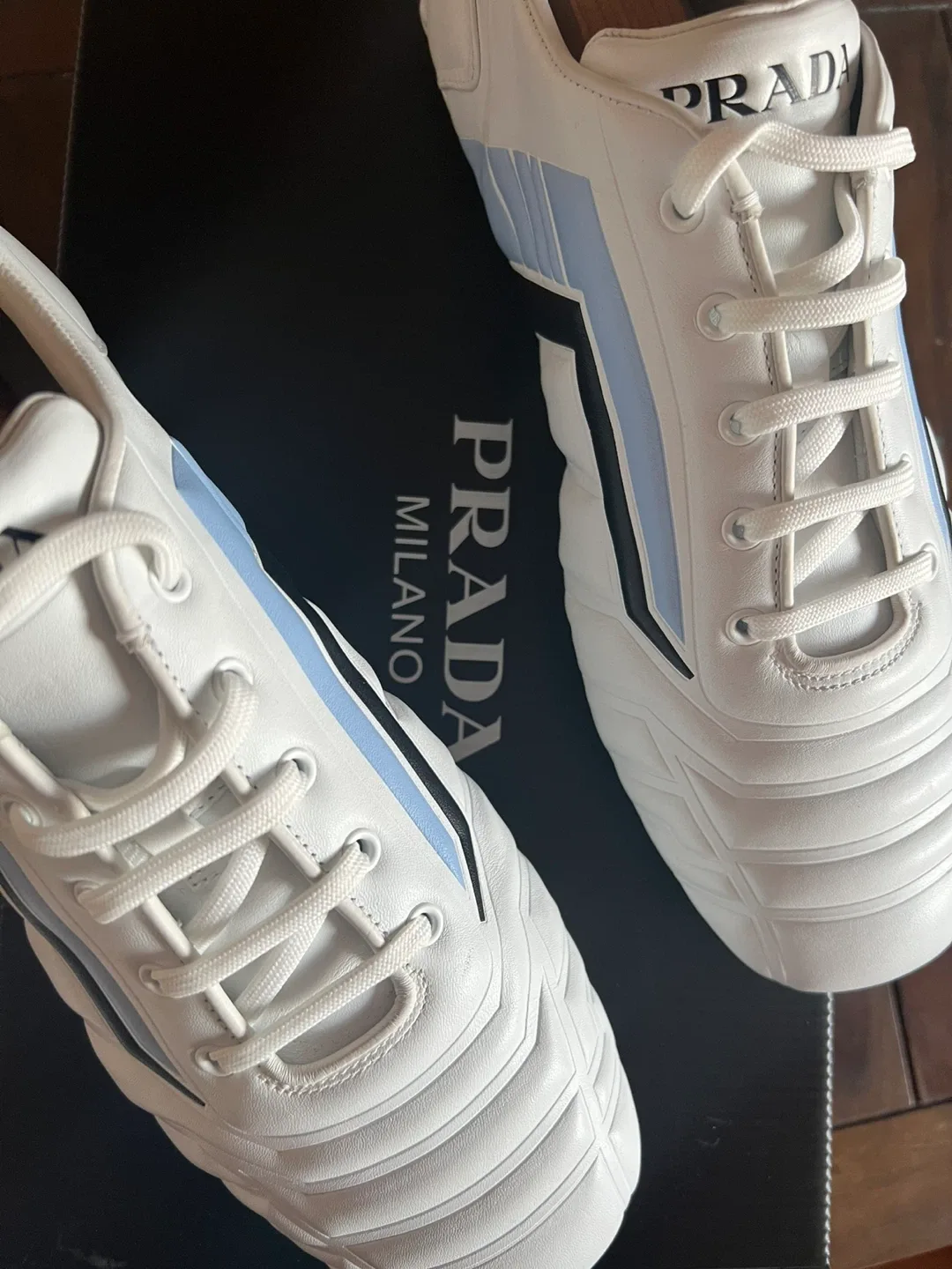 Prada Original - Calzatore Uomo White Leather Sneakers image indicator(4)