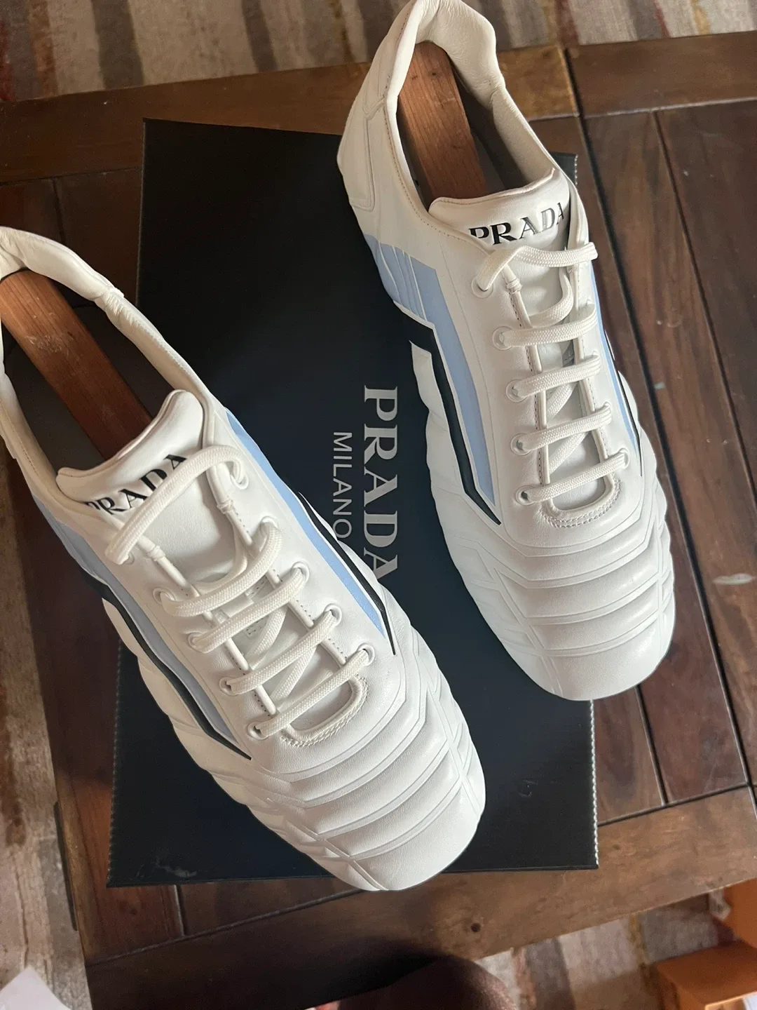 Prada Original - Calzatore Uomo White Leather Sneakers image indicator(5)