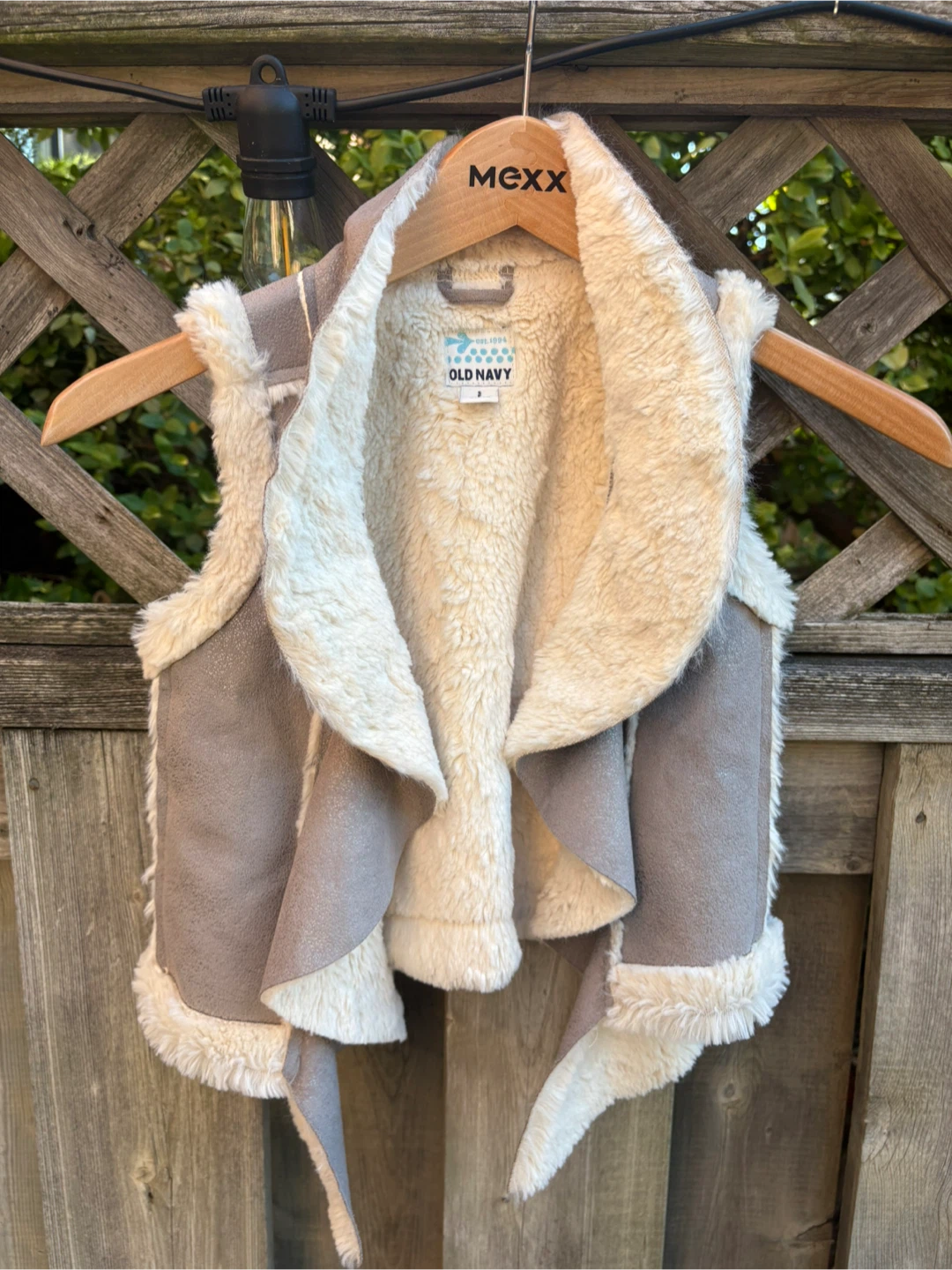 Old Navy Faux Suede Sherpa Vest - Size S