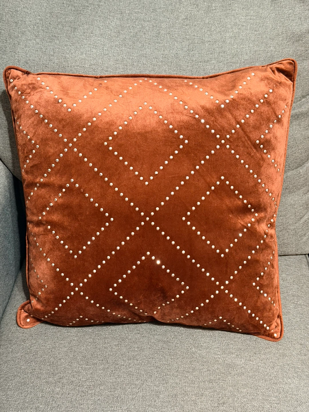 2 Orange Velvet Decorative Pillow - photo 3