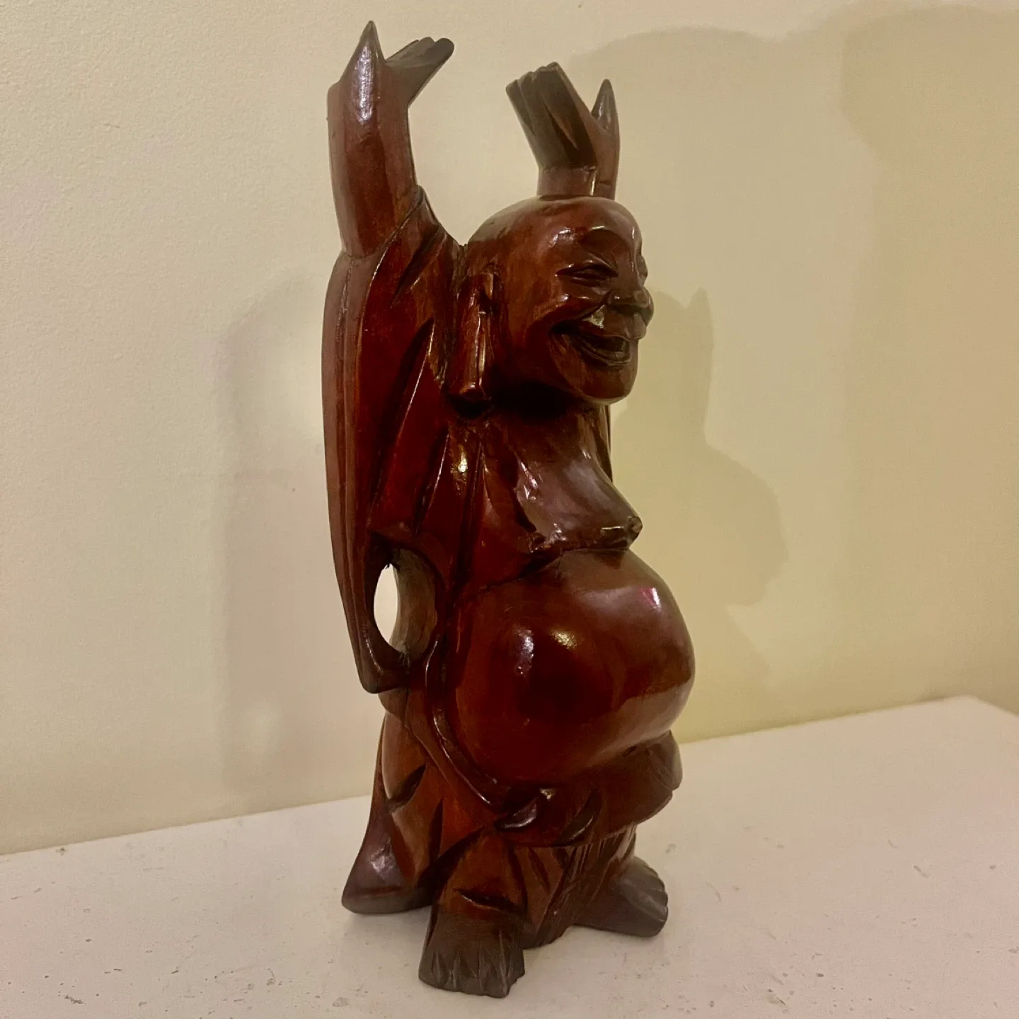 Laughing Hardwood Buddha image indicator(3)