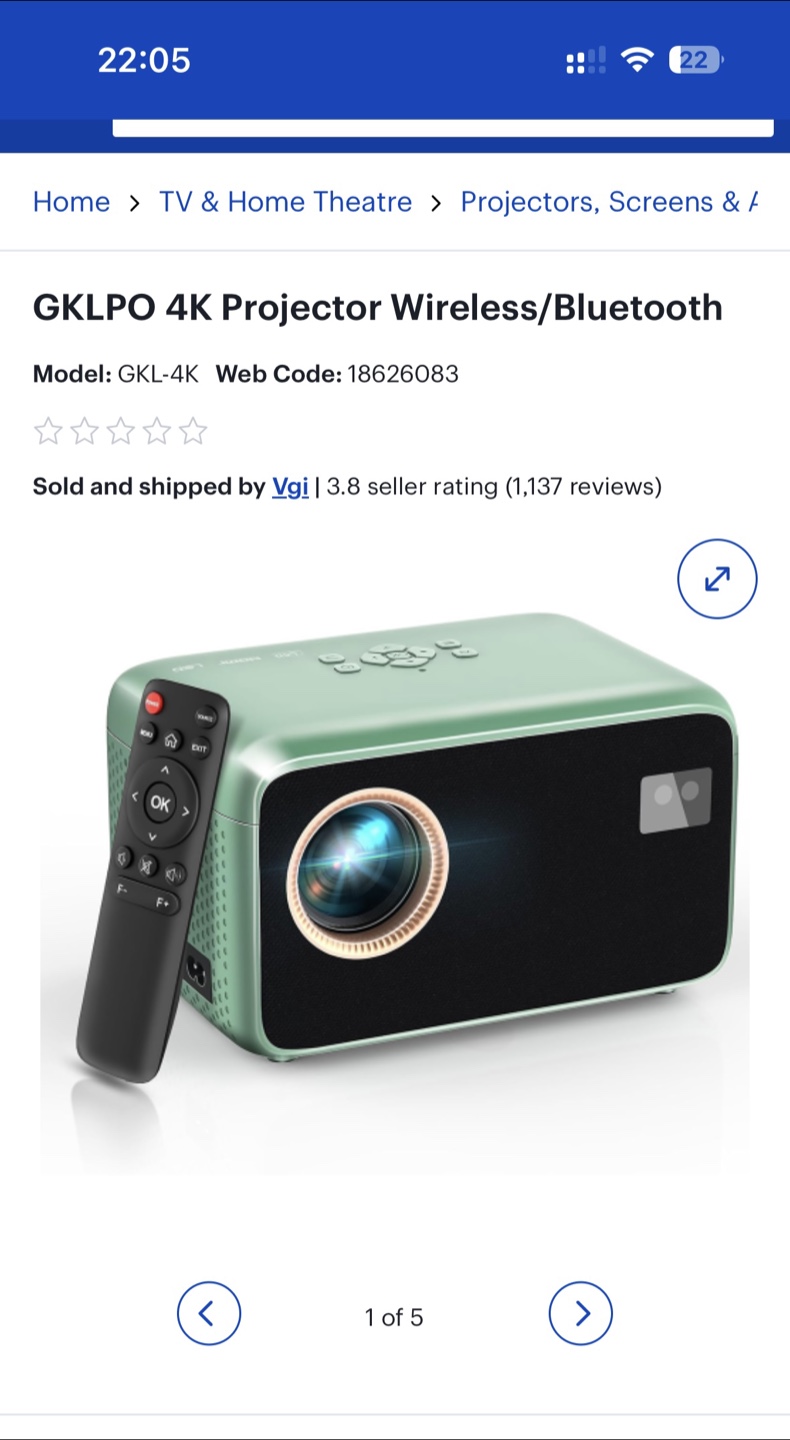 GKLPO 4K Projector Wireless/Bluetooth - photo 2
