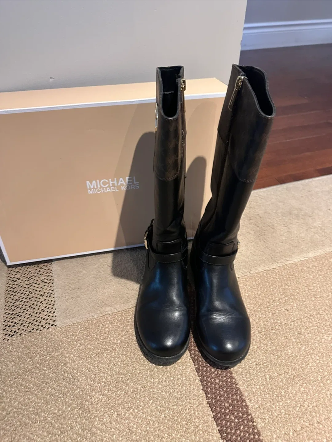 Michael Michael Kors Black Riding Boots - Girls Size 3 image indicator(2)