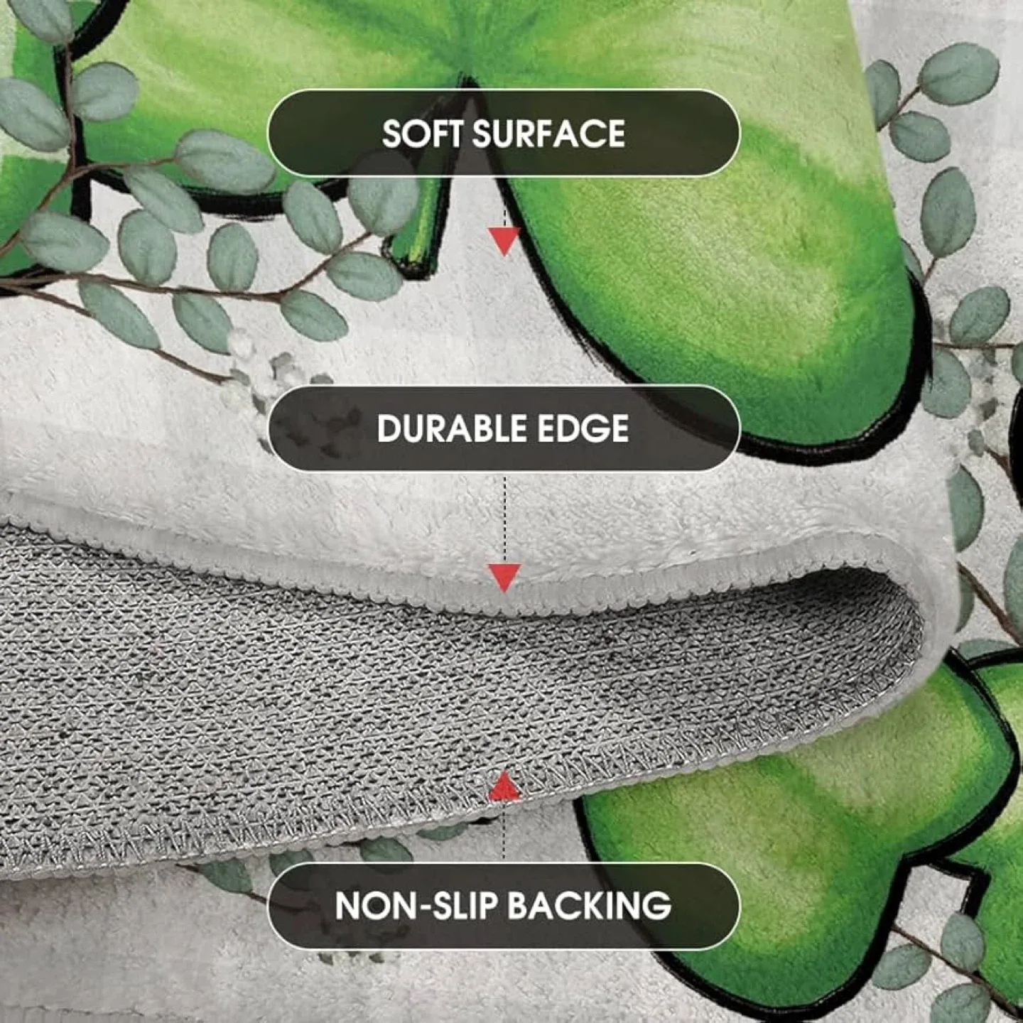 New St. Patrick's Day Shamrock Area Rug 5x7 ft image indicator(3)