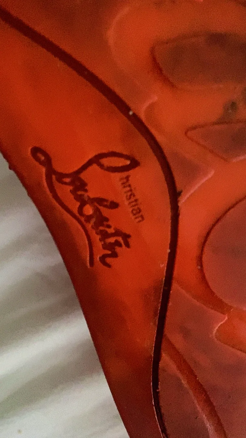 Christian Louboutin Red Spiked Slip-On Shoes image indicator(4)