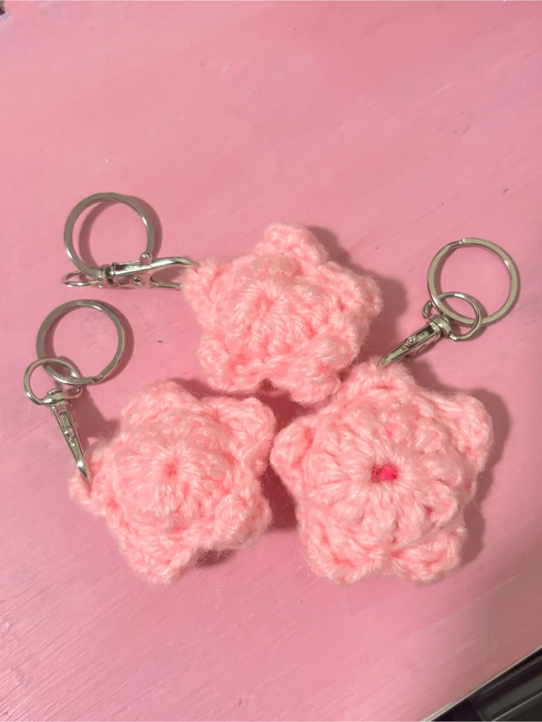 Handmade Crochet Star Keychains thumbnail