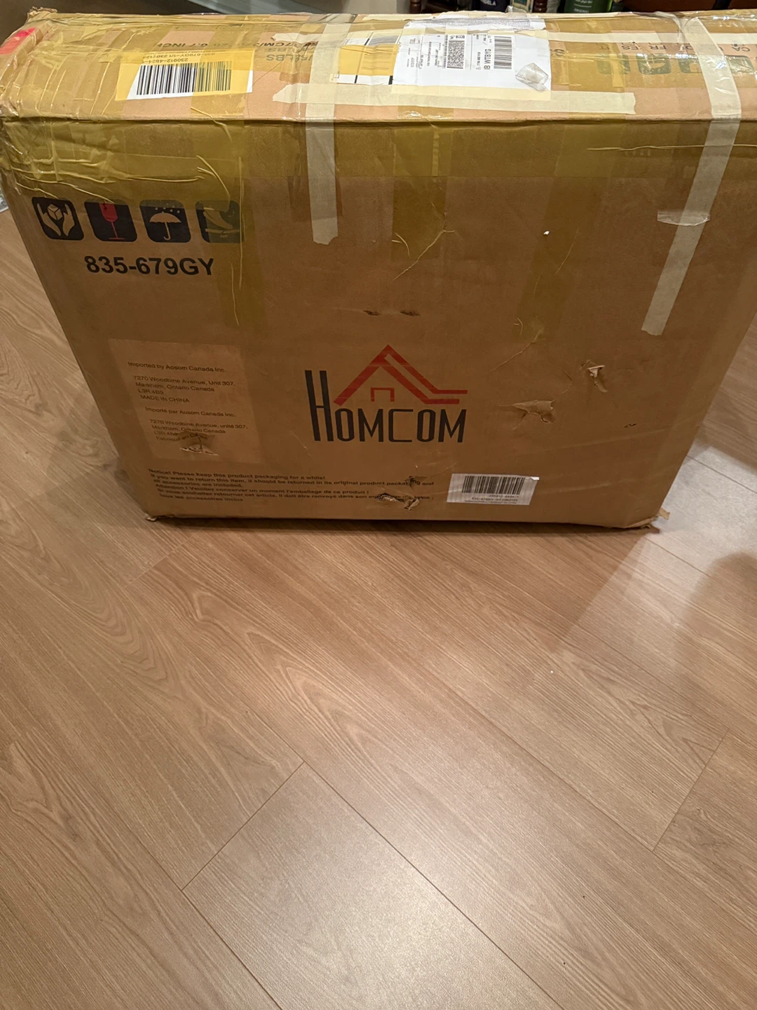 Homcom Drop Leaf Folding Dining Table - Grey - photo 5
