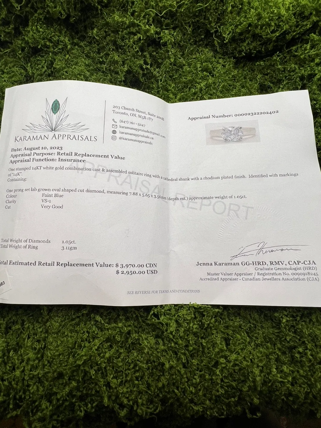 14KT White Gold 1.05ct Lab-Grown Diamond size 5.5 Solitaire Ring image indicator(6)