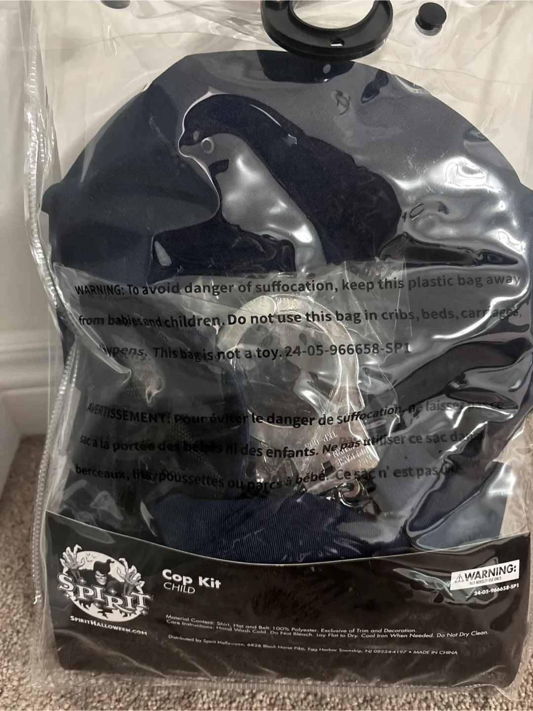 Spirit Halloween Child Cop Kit Costume - Size S/M image indicator(2)