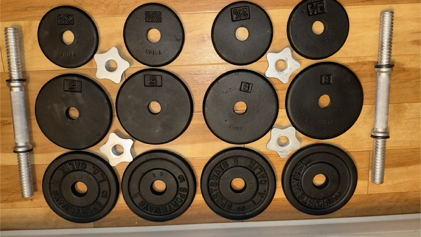 Pair of 62-lb Dumbbells