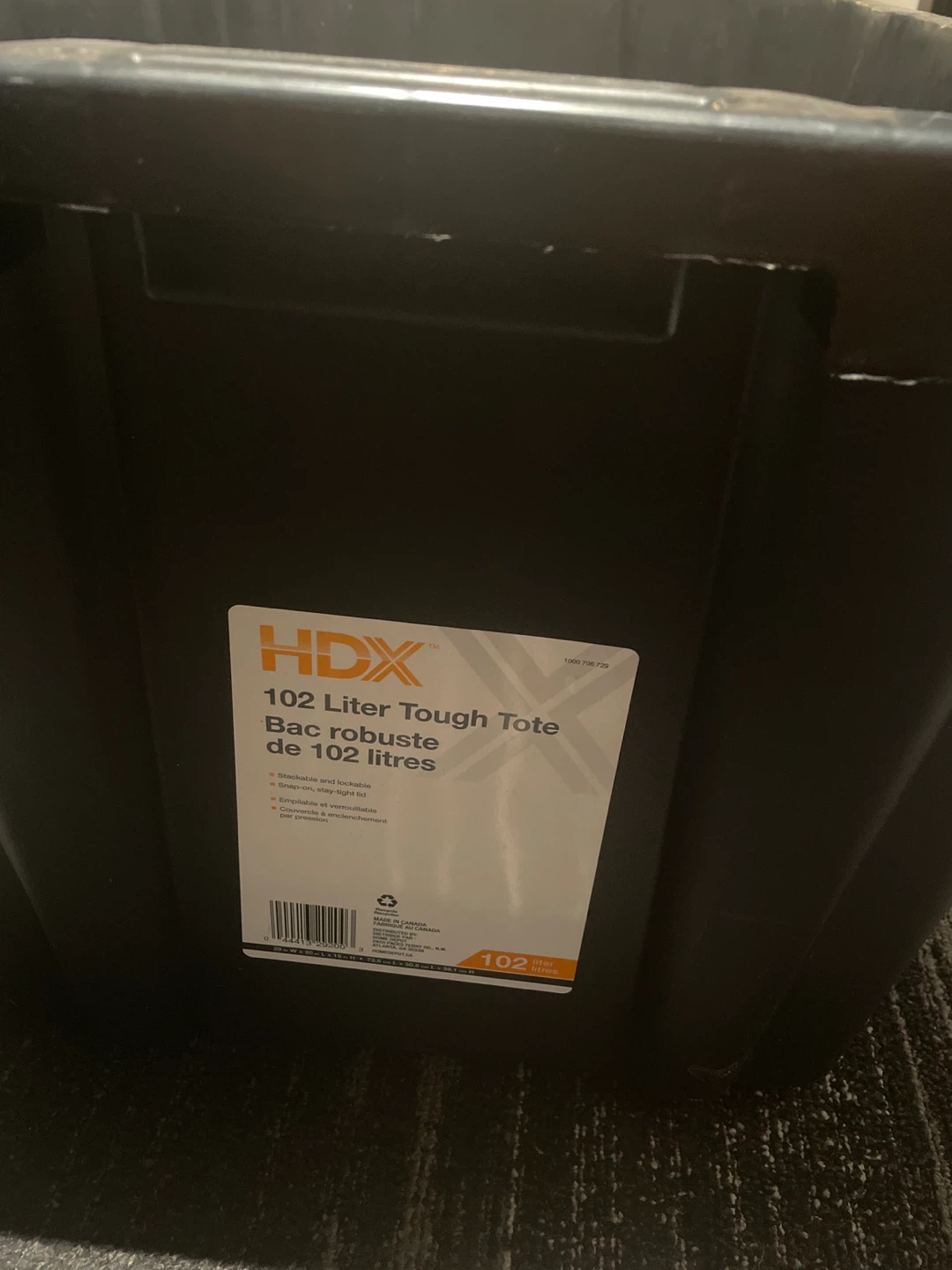 HDX 102 Liter Tough Tote - Black
