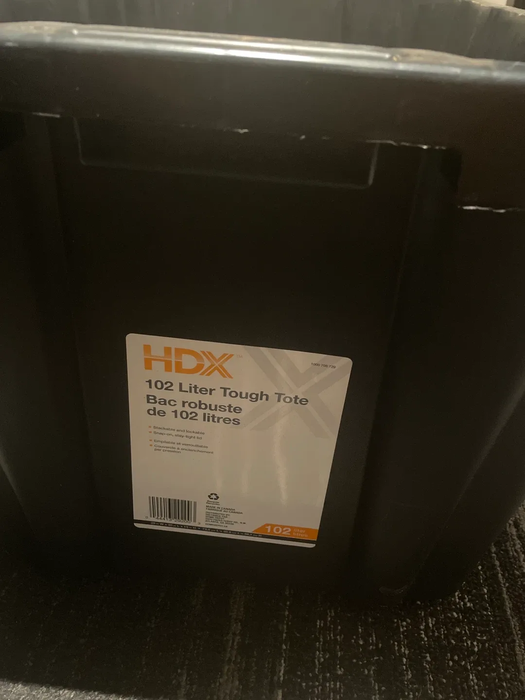 HDX 102 Liter Tough Tote - Black thumbnail