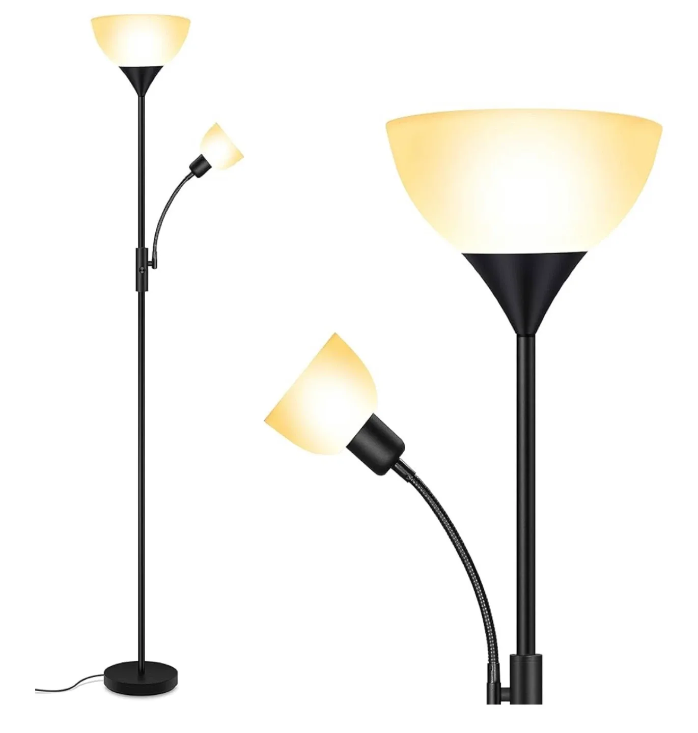 Black Floor Lamp with Reading Light thumbnail