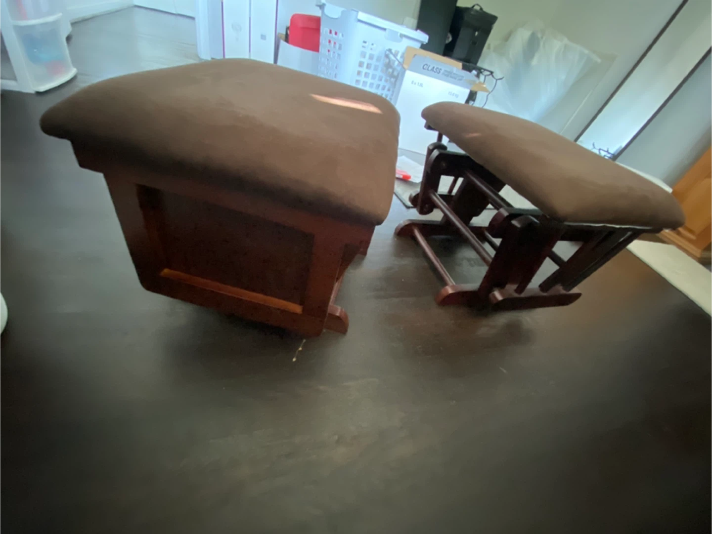 2 Glider Ottomans - Brown $10 each - photo 2