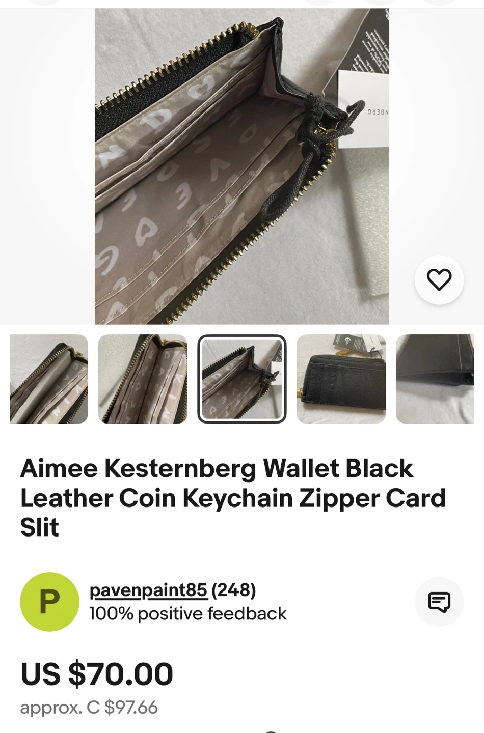 Aimee Kestenberg Black Leather Wallet - photo 4
