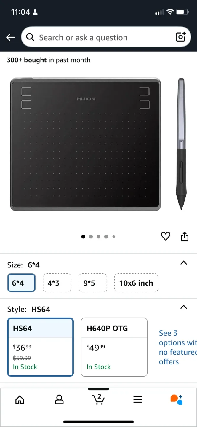 Huion Inspiroy HS64 Creative Pen Tablet - NEW image indicator(4)