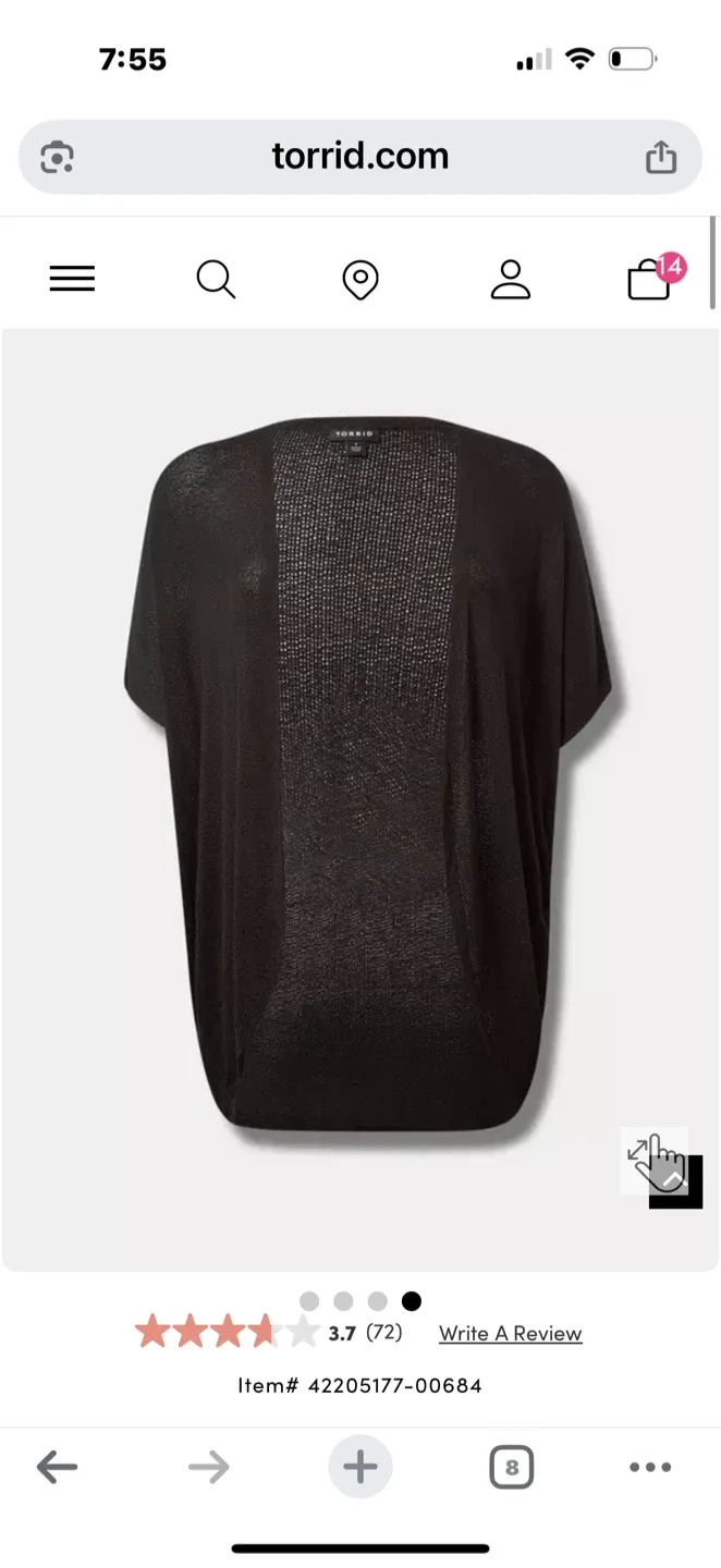 Torrid Slub Hacci Short-Sleeve Open-Front Cocoon Cardigan thumbnail