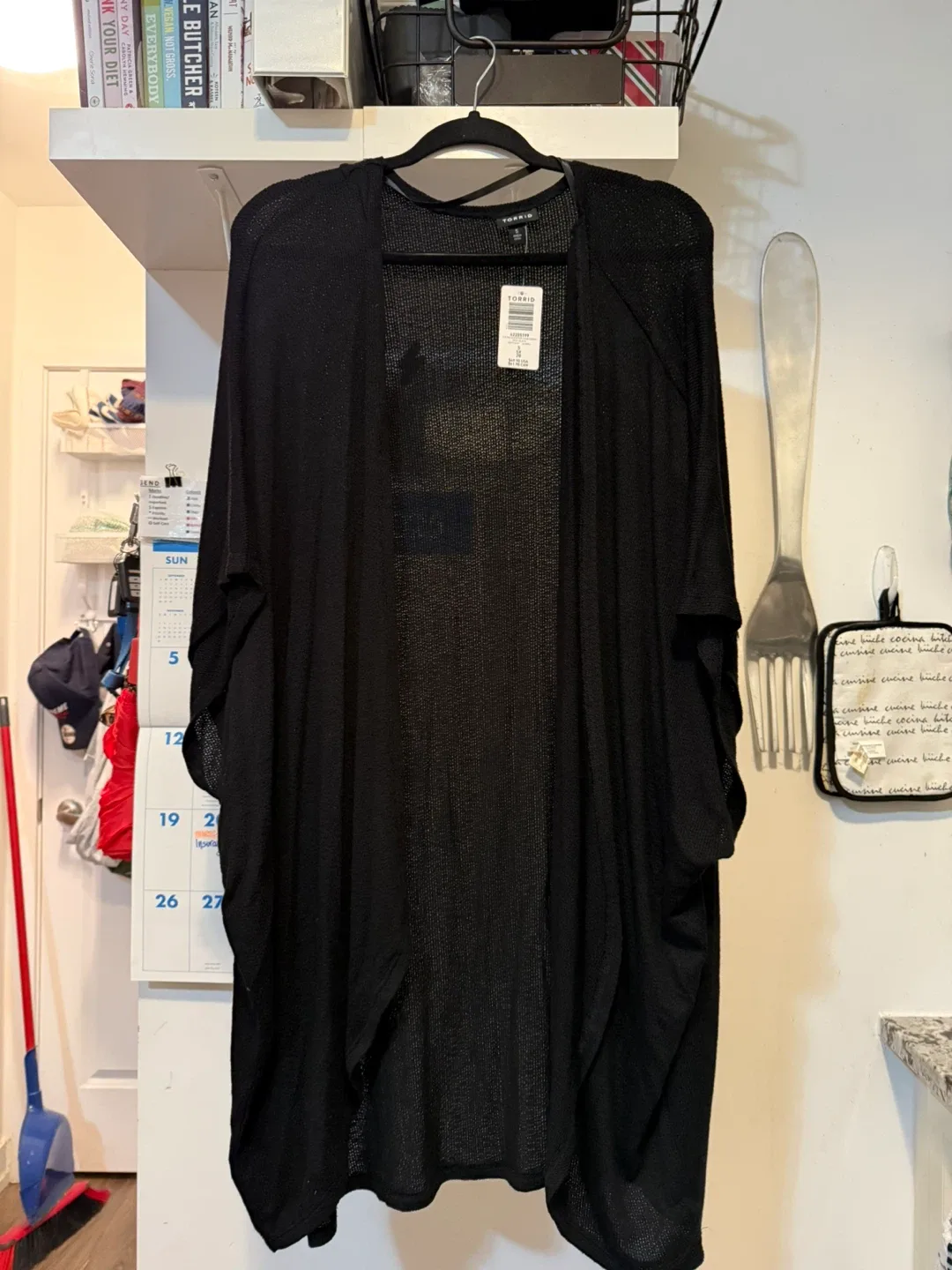 Torrid Slub Hacci Short-Sleeve Open-Front Cocoon Cardigan image indicator(4)