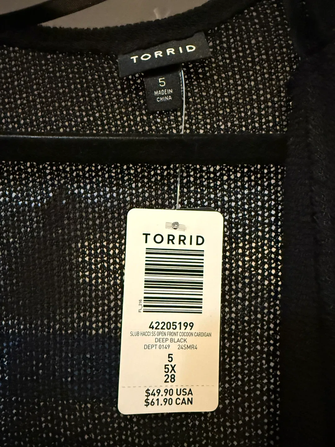 Torrid Slub Hacci Short-Sleeve Open-Front Cocoon Cardigan image indicator(6)