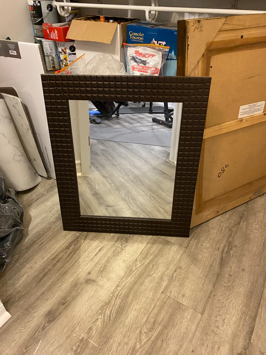 Brown Framed Mirror