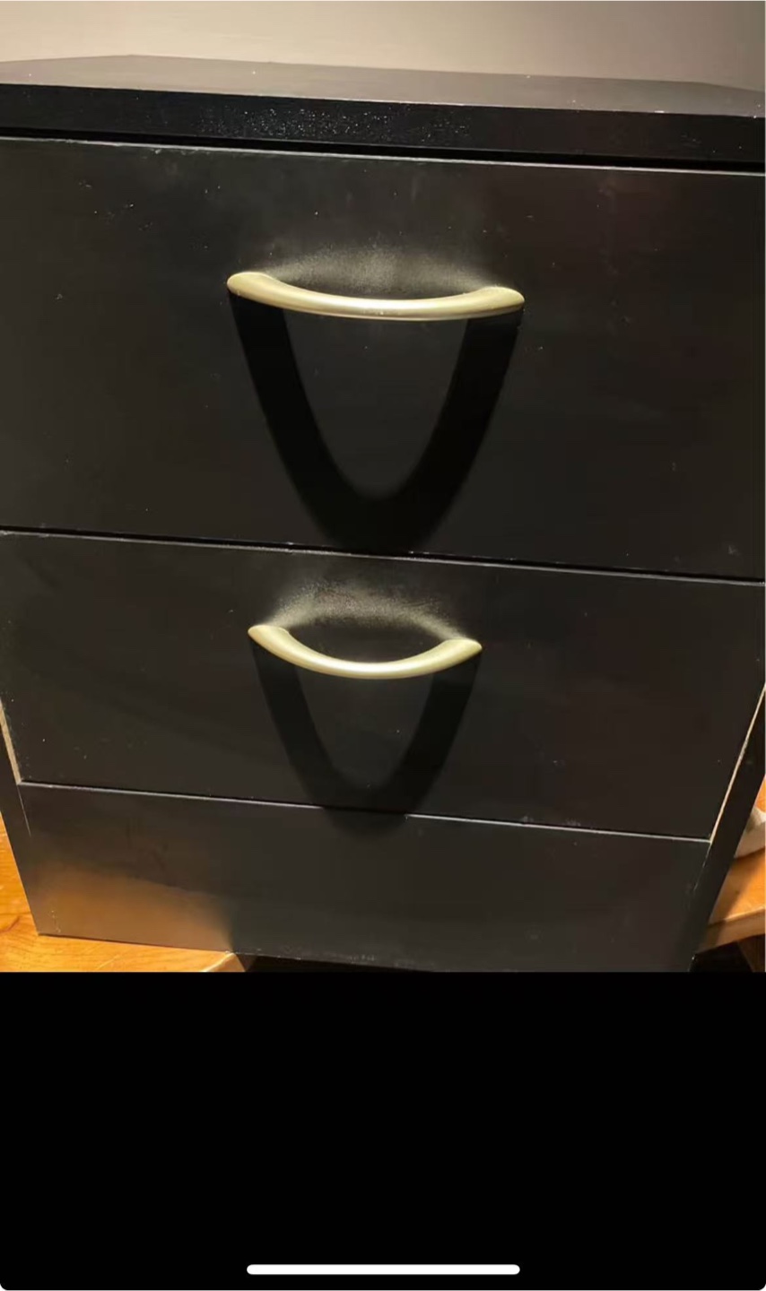 Black 3-Drawer Filing Cabinet - photo 2