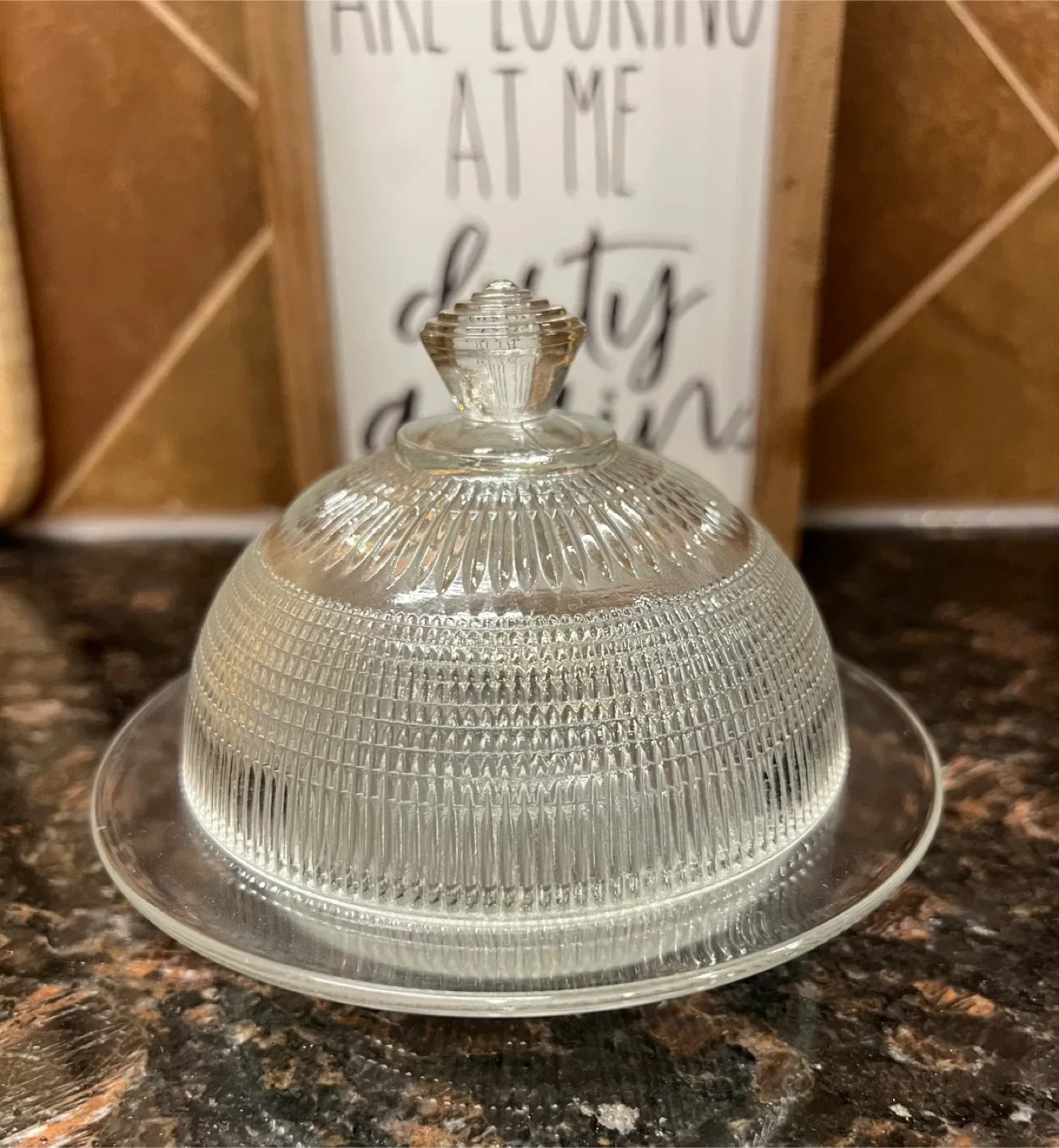 Vintage Dominion Glass Butter Dish thumbnail