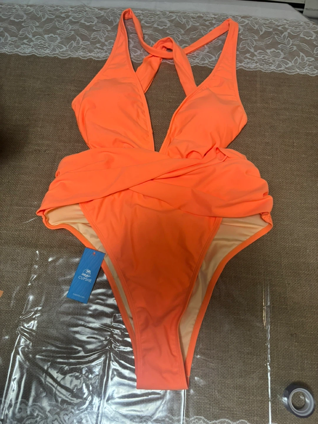 Cupshe Orange One Piece Swimsuit - Size L - New