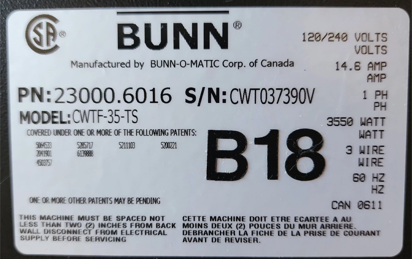 BUNN commercial coffee maker with 4 black push-down tab servers - photo 4