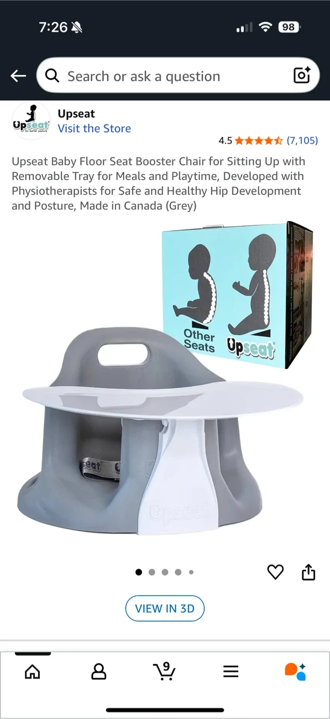 Upseat Baby Floor Seat Booster Chair with Tray image indicator(5)