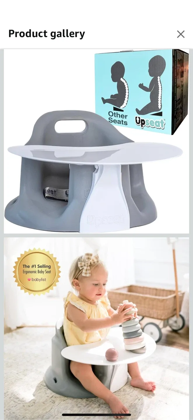 Upseat Baby Floor Seat Booster Chair with Tray image indicator(6)