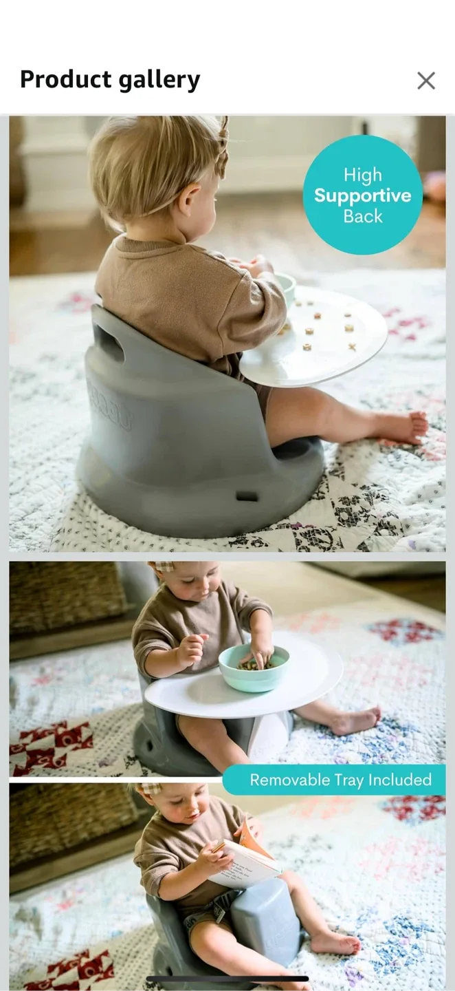 Upseat Baby Floor Seat Booster Chair with Tray image indicator(9)