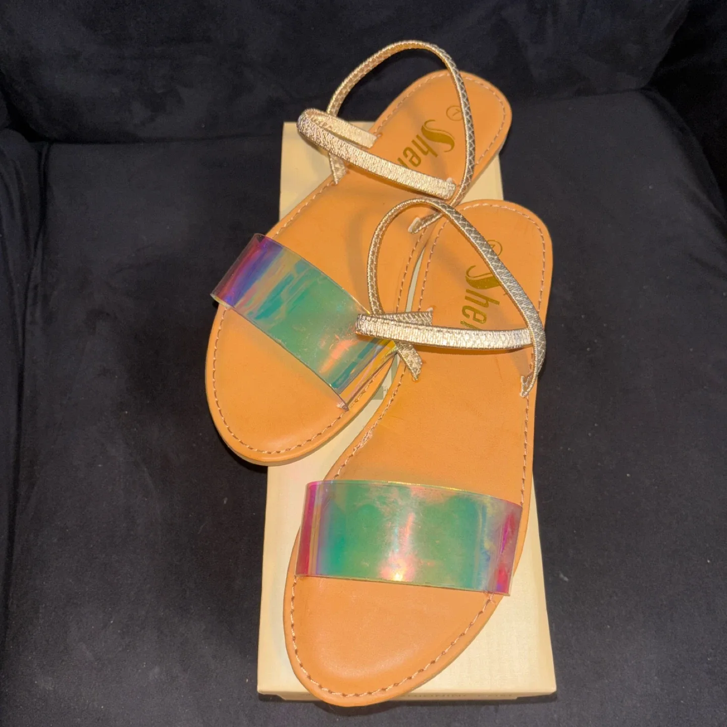 Shein Gold Sandals - Size 7 thumbnail