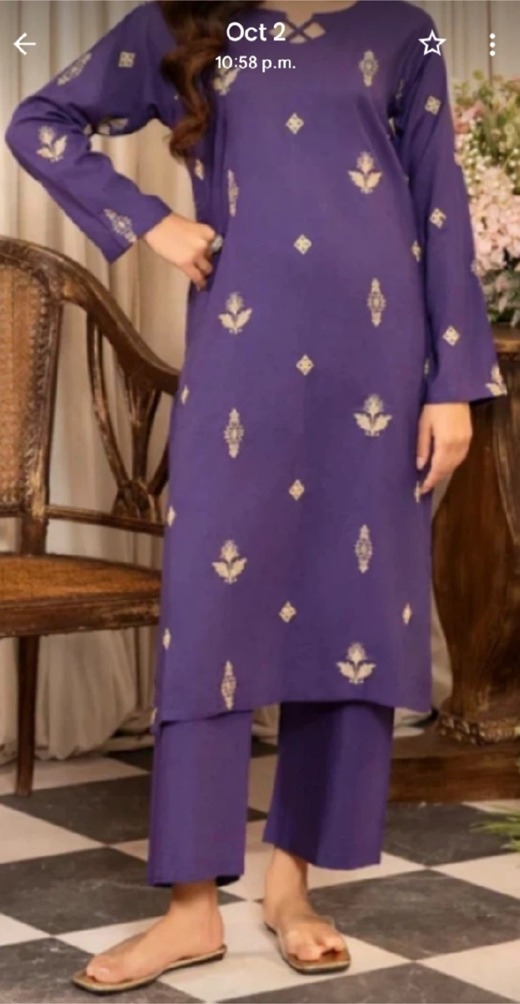 Purple Embroidered Salwar Kameez Suit