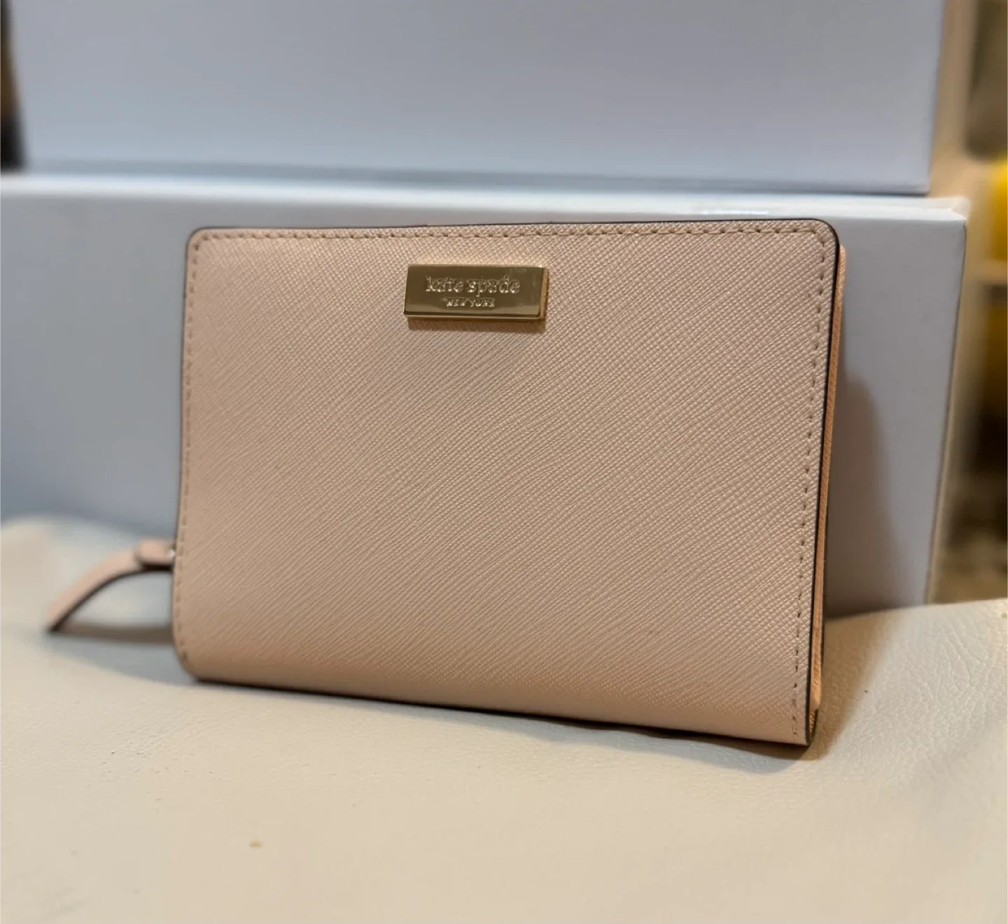 Kate Spade Compact Bifold Wallet — Blush Pink, Brand New thumbnail