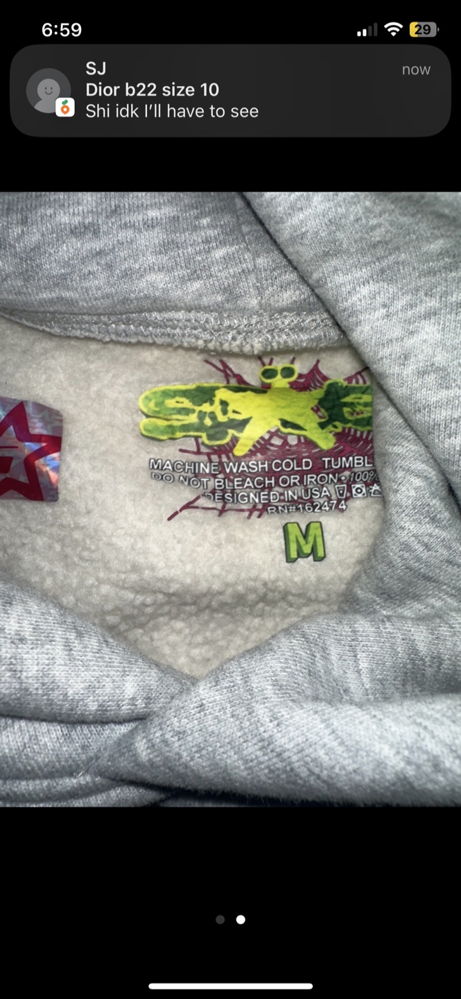 Sp5der Hoodie - Grey - Size M - photo 4