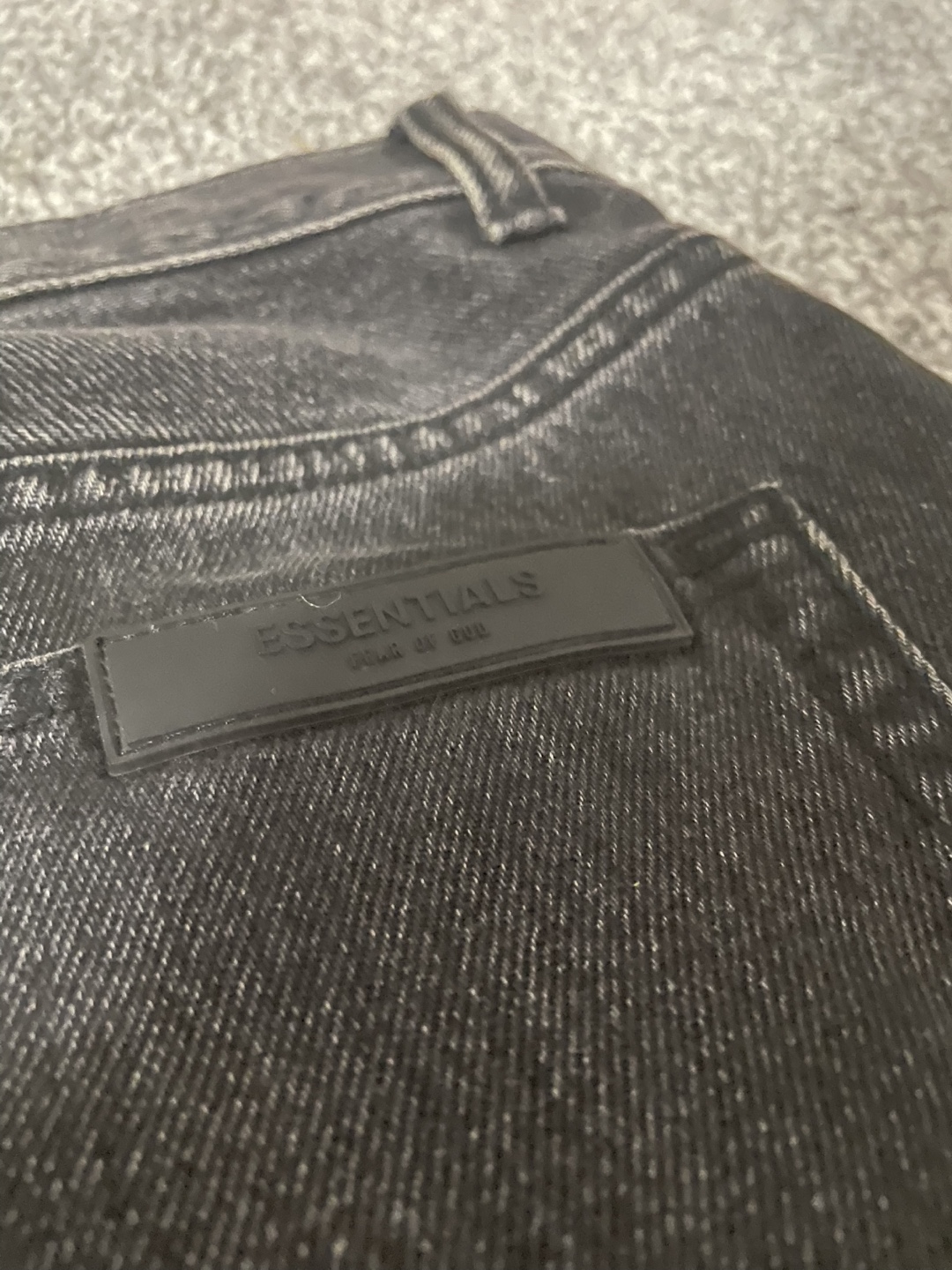 Essentials Fear of God Black Denim Shorts, Size 30