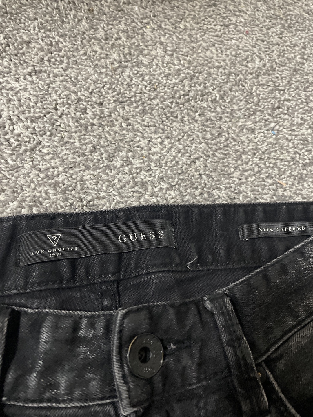 Guess Slim Tapered Distressed Black Jeans - photo 4