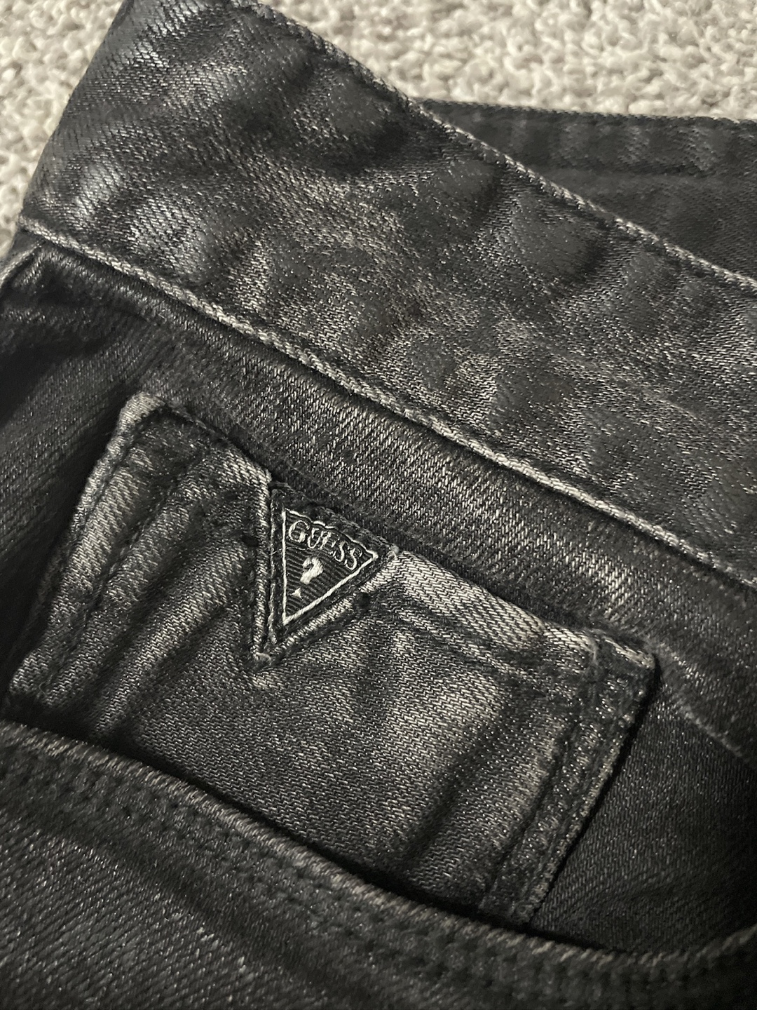 Guess Slim Tapered Distressed Black Jeans - photo 3