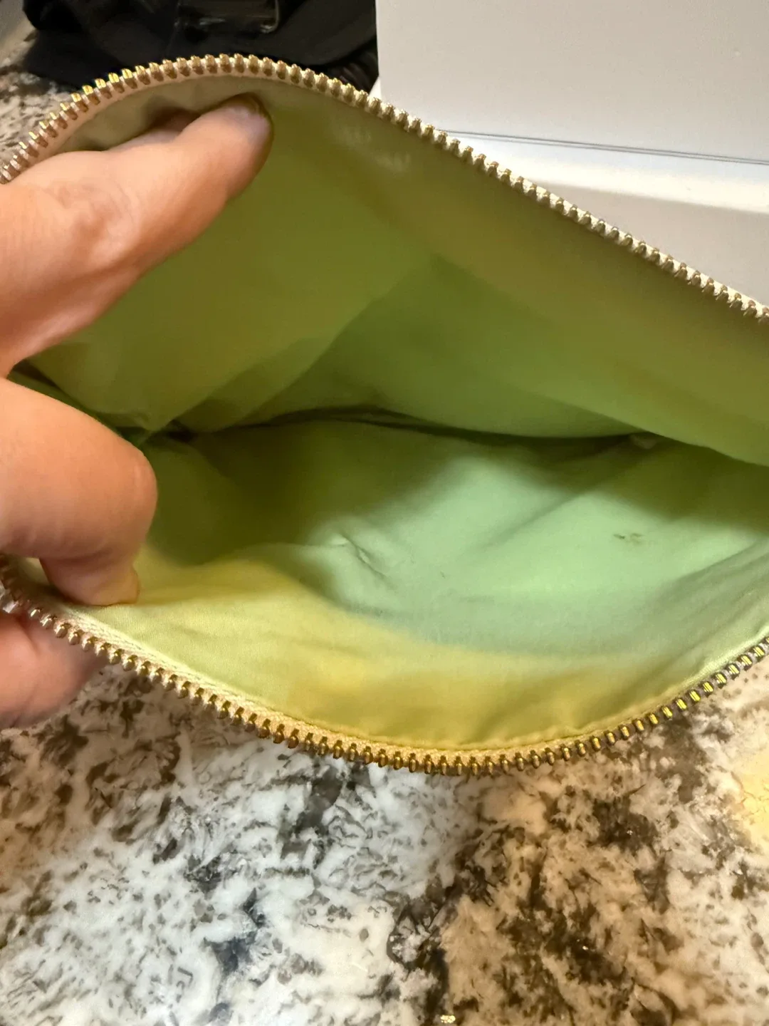 Indigo Faux Leather Pouch – Cream image indicator(4)