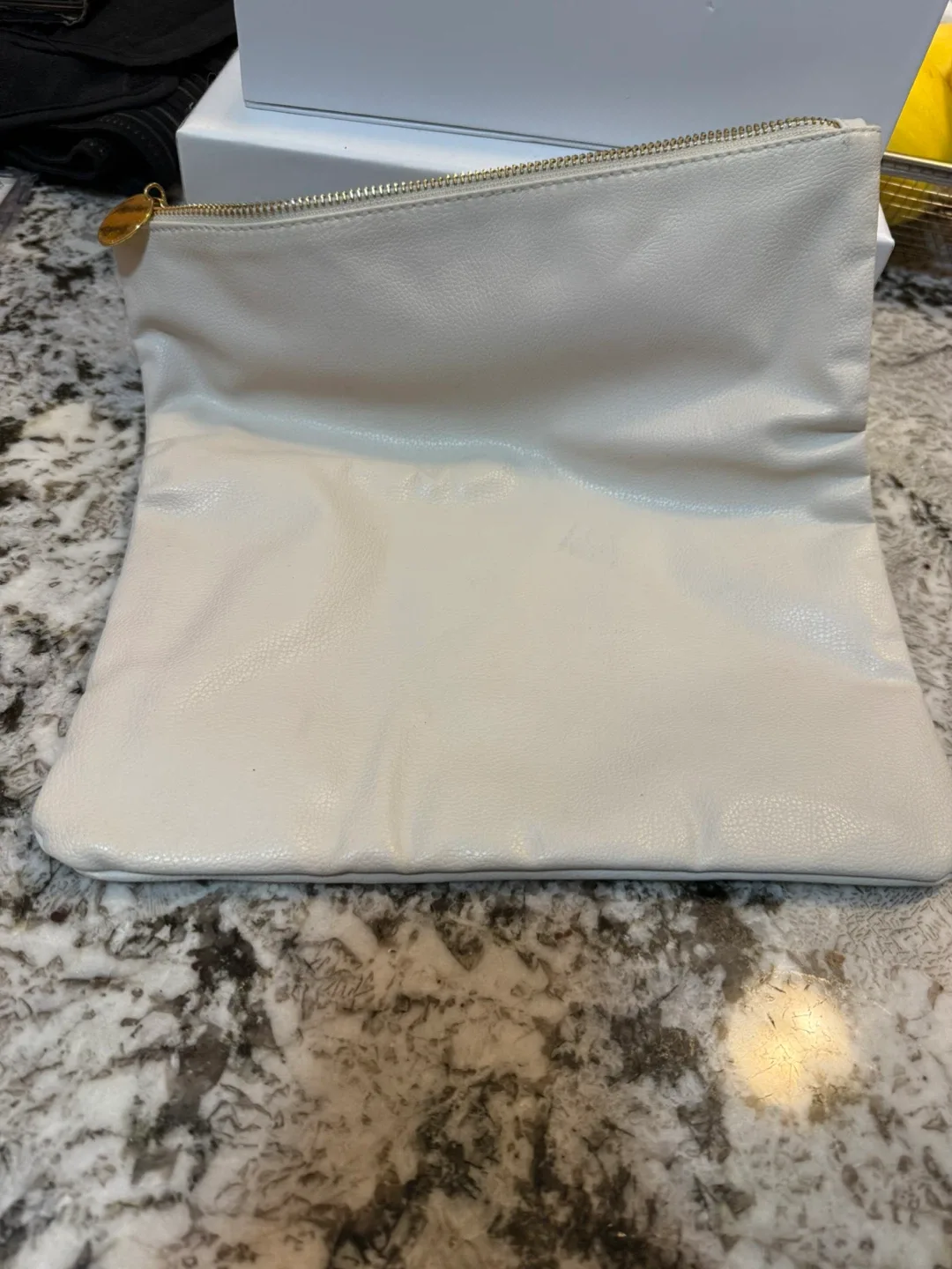 Indigo Faux Leather Pouch – Cream image indicator(3)