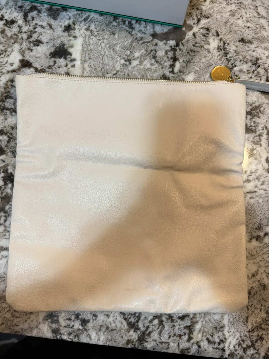 Indigo Faux Leather Pouch – Cream thumbnail