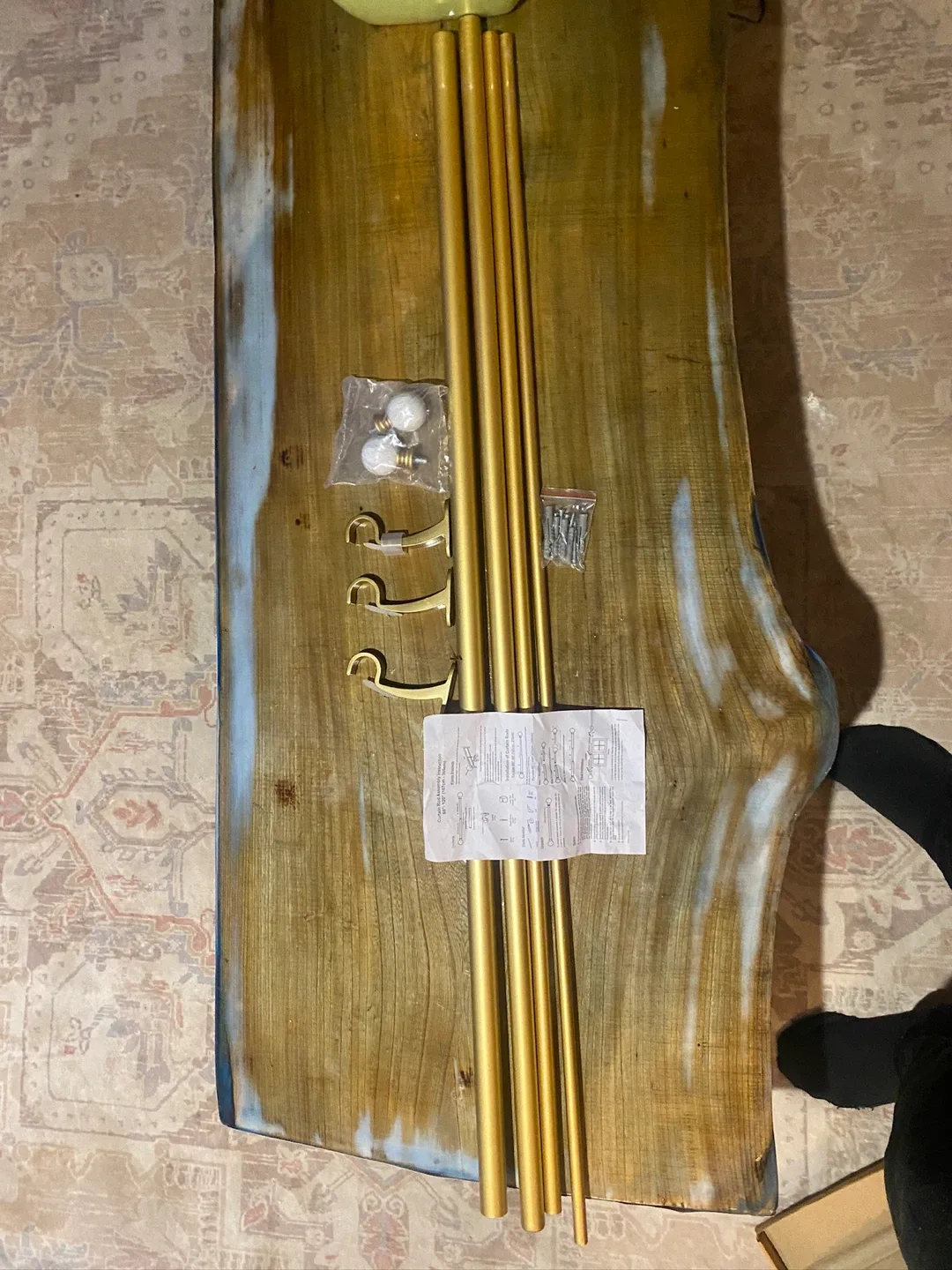 Golden Curtain Rod Assembly 66"-120" image indicator(2)