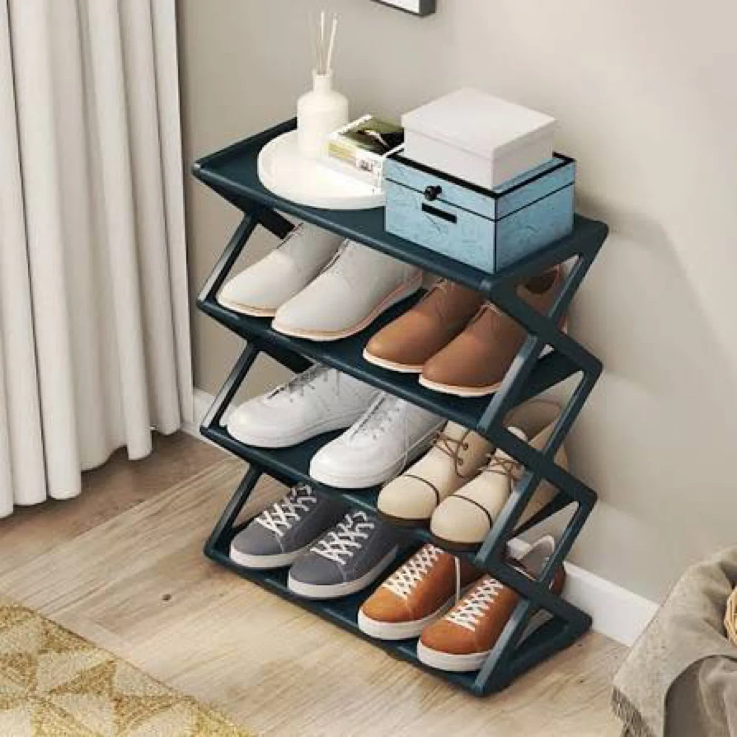 4-Tier Shoe Rack - Holds 16 Pairs of Shoes image indicator(10)