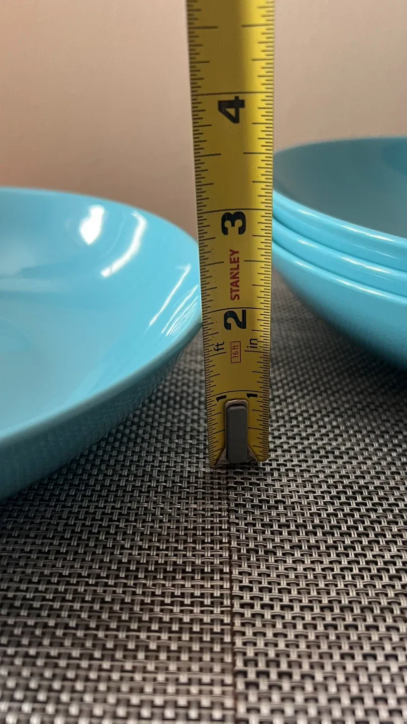 Set of 4 IKEA Turquoise Pasta/Soup/Salad Stoneware Plates  🧡 image indicator(6)