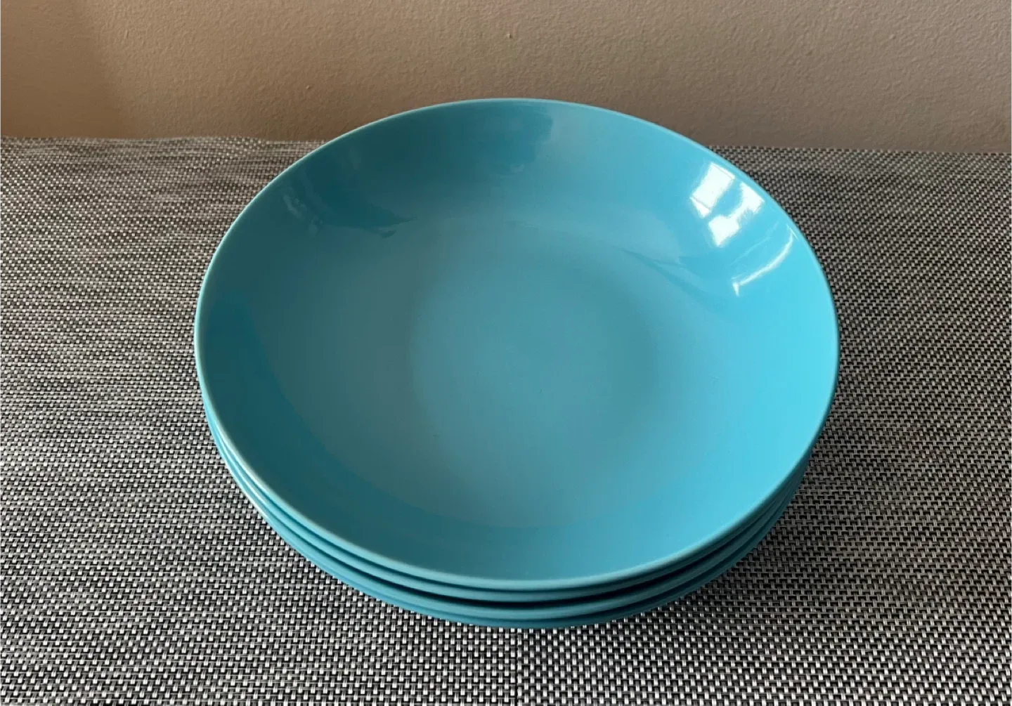 Set of 4 IKEA Turquoise Pasta/Soup/Salad Stoneware Plates  🧡 image indicator(2)